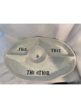Divided Serving Platter  "This That & Other" Artisan Home by Brownlow,~New 79121